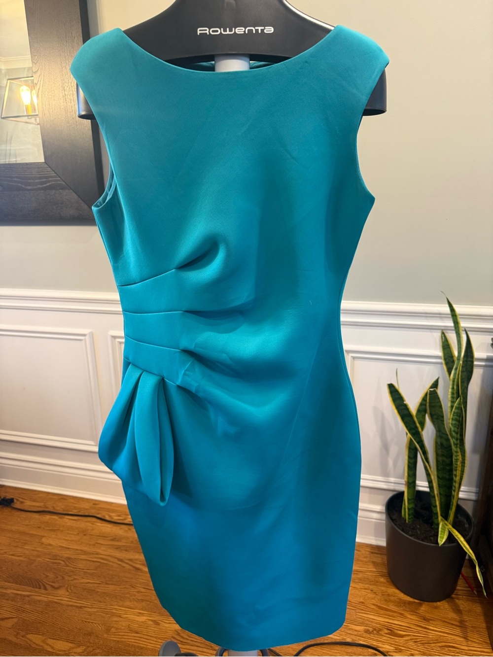Eliza J Teal Side Ruffle Sheath Cocktail Dress 14